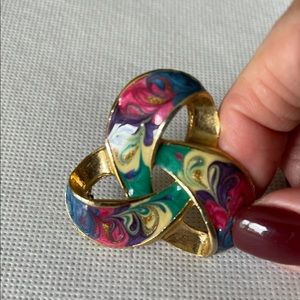 Vintage Multi Color Ribbon Brooche
